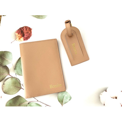 個人化牛皮證件套、行李牌旅行套裝